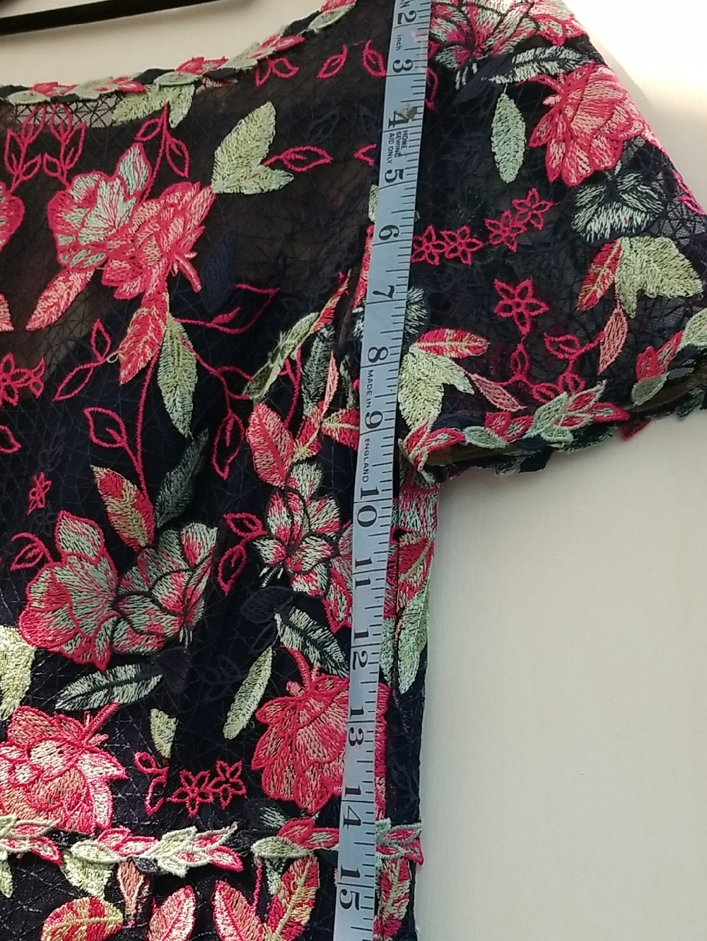 Marchesa Navy Maxi Dress with Pink & Green Floral Print - Picture 10 of 10